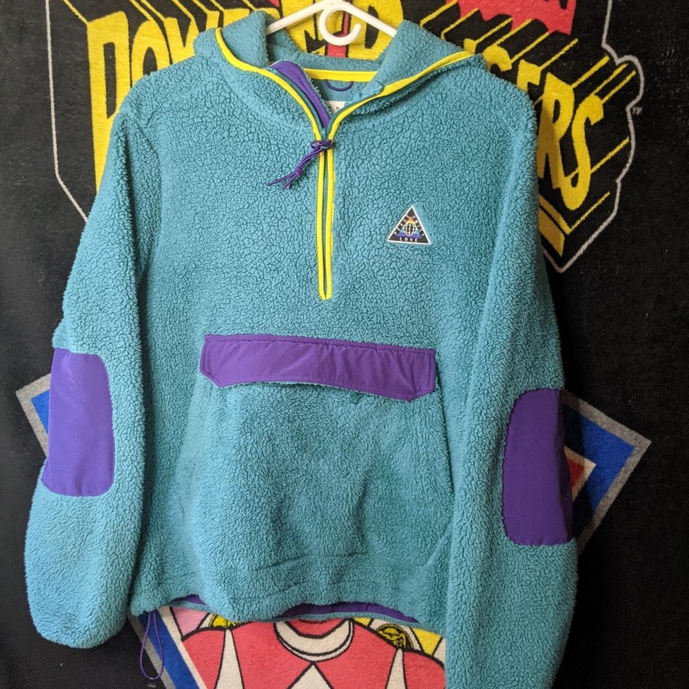 Aero One Unity Quarter-Zip Unisex Blue Sherpa Jacket size Small